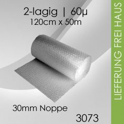 15x Großnoppen-Luftpolsterfolie 120cm x 50m 