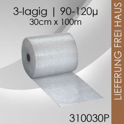 Luftpolsterfolie 3-lagig 30cm x 100m - Premium 