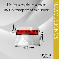 SoPo 6.000 Lieferscheintaschen DIN C6 transparent 