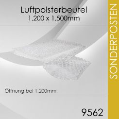 Gefüllte Luftpolsterbeutel fertig gepackt im Karton