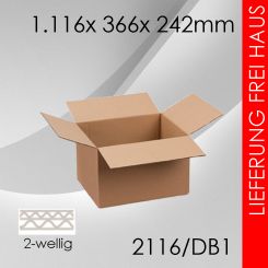 800x Faltkarton 2-wellig DB1 - 1116x 366x 242mm 