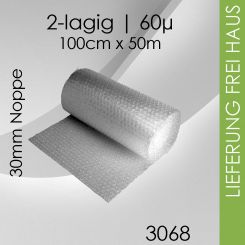 Großnoppen-Luftpolsterfolie 100cm x 50m 20 Rollen