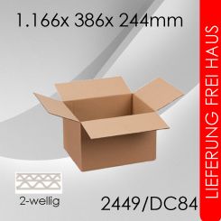 150x Faltkarton 2-wellig DC84 - 1166x 386x 244mm 