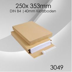 250 Faltentaschen B4 mit 4cm Bodenfalte 