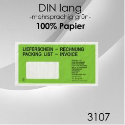 1.000 Papier Lieferscheintaschen DIN lang grün 