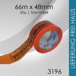 2.376 Rollen Meko Premium Tape "Vorsicht Glas" 60µ 