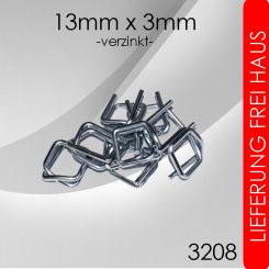 2.000 Metallklemmen 13mm x 3mm verzinkt 