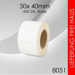 100 Rollen à 400 Stk. Thermoetiketten 50x 40mm 