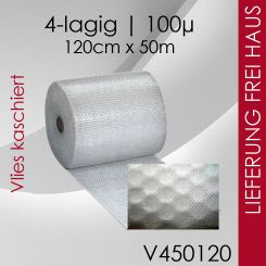 1x Vlies-Luftpolsterfolie 120cm x 50m - 4-lagig 