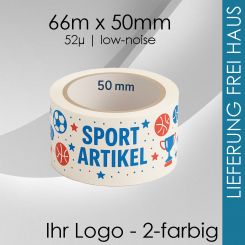 Bedrucktes PP-Klebeband 2-farbig LEISE ab 360 Rollen 