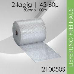 Luftpolsterfolie 50cm x 100m - Standard 2 Rollen