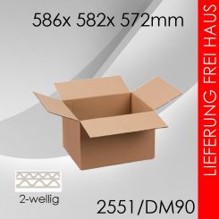 Faltkarton 2-wellig DM90 - 586x 582x 572mm 