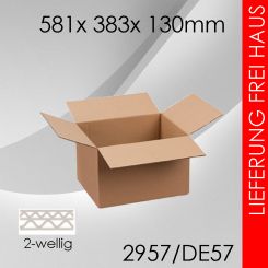 Faltkarton 2-wellig DE57 - 581x 383x 130mm 