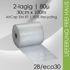 Luftpolsterfolie 30cm x 100m - Business 80µ 3 Rollen