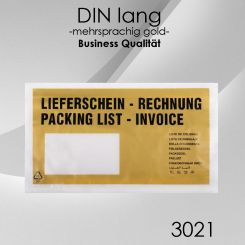 BUSINESS Lieferscheintaschen DIN lang GOLD 1.000 Stück