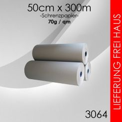 Ab 2 Rollen Schrenzpapier 50cm x 300m - 70g/m² grau 2 Rollen