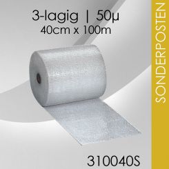 Luftpolsterfolie 3-lagig - 40cm x 100m - Standard 