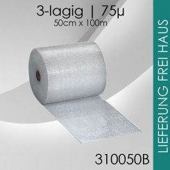 Luftpolsterfolie 3-lagig - 50cm x 100m - Business 