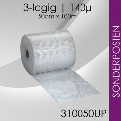 Ultra Premium Luftpolsterfolie 3-lagig - 50cm x 100m 2 Rollen