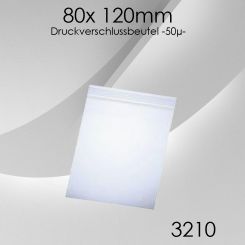 Druckverschlussbeutel 80x 120mm 50µ 