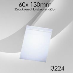 1.000 Druckverschlussbeutel 613 | 60x 130mm 50µ 
