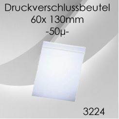1.000 Druckverschlussbeutel 613 | 60x 130mm 50µ 