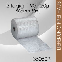 Luftpolsterfolie 3-lagig - 50cm x 50m - Premium 
