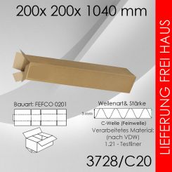 Faltkarton C20 - 200x 200x 1040mm 
