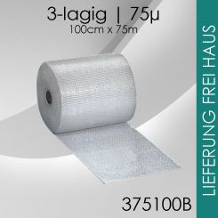 Luftpolsterfolie 3-lagig - 100cm x 75m - Business 3 Rollen
