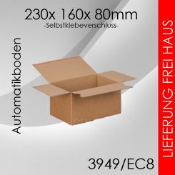 5.400x Automatikkarton EC8 - 230x 160x 80mm 
