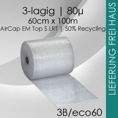 Luftpolsterfolie 3-lagig - 60cm x 100m - Business 2 Rollen