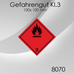 1x 1.000 Stk. Etiketten Gefahrgut Klasse 3  100x 100mm 