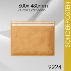 Kraftpapier Versandtaschen 600x 480mm mit 3cm Bodenfalte 