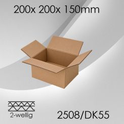 80x Faltkarton 2-wellig DK55 - 200x 200x 150mm 