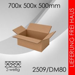 160x Faltkarton 2-wellig DM80 - 700x 500x 500mm 