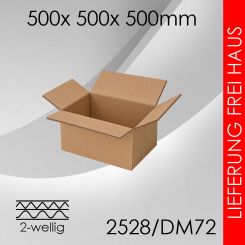 Faltkarton 2-wellig DM72 - 500x 500x 500mm 