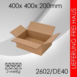 Faltkarton 2-wellig DE40 - 400x 400x 200mm 40 Stück