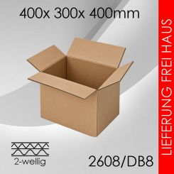 Faltkarton 2-wellig DB8 - 400x 300x 400mm 30 Stück