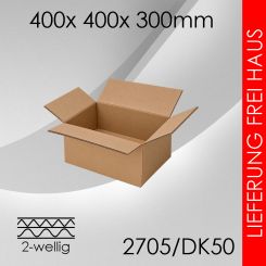 Faltkarton 2-wellig DK50 - 400x 400x 300mm 25 Stück