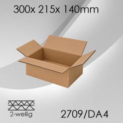 50x Faltkarton 2-wellig DA4 - 300x 215x 140mm 