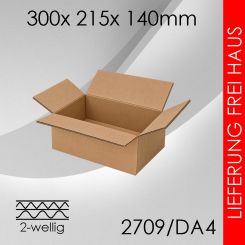80x Faltkarton 2-wellig DA4 - 300x 215x 140mm 