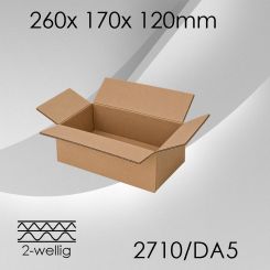 60x Faltkarton 2-wellig DA5 - 260x 170x 120mm 