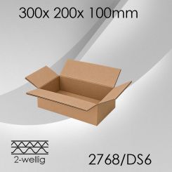 60x Faltkarton 2-wellig DS6 - 300x 200x 100mm 