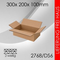 330x Faltkarton 2-wellig DS6 - 300x 200x 100mm 