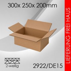 Faltkarton 2-wellig DE15 - 300x 250x 200mm 75 Stück