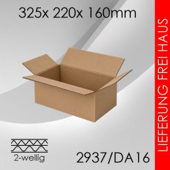 210x Faltkarton 2-wellig DA16 - 325x 220x 160mm 