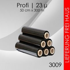 6x Handstretchfolie Profi 23µ schwarz 