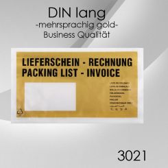 BUSINESS Lieferscheintaschen DIN lang GOLD 1.000 Stück