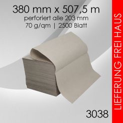 40x 38cm x 507,5m Schrenzpapier Füllpapier gefalzt 
