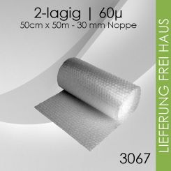 Großnoppen-Luftpolsterfolie 50cm x 50m 2 Rollen